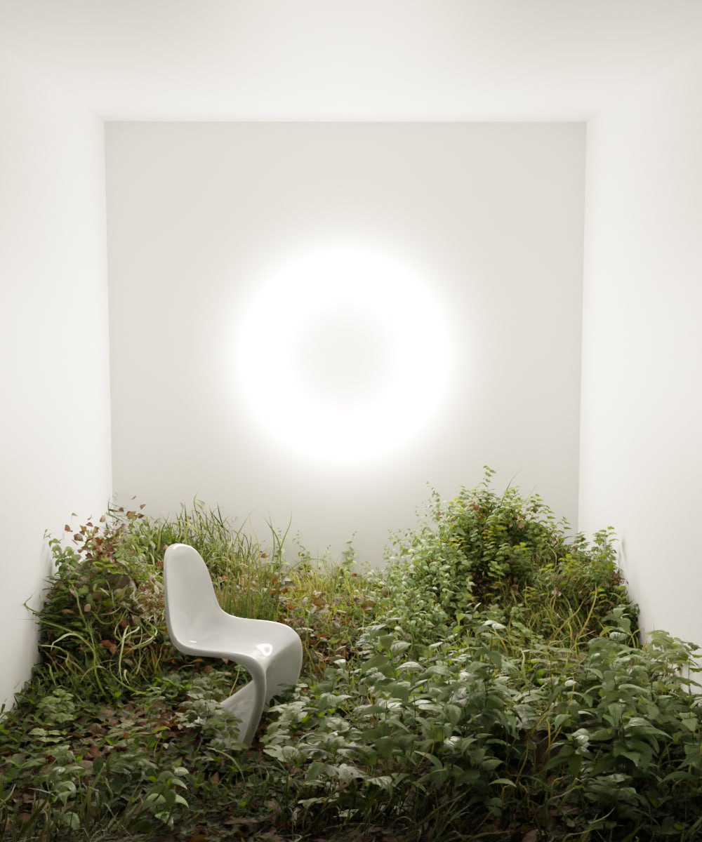 Chair in wild garden setting